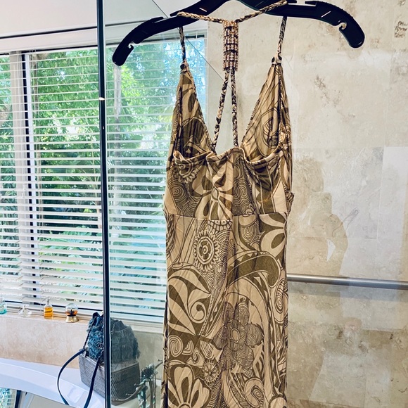 Sky Clothing Embellished Foil Print Silk Dress NWT - Picture 8 of 14